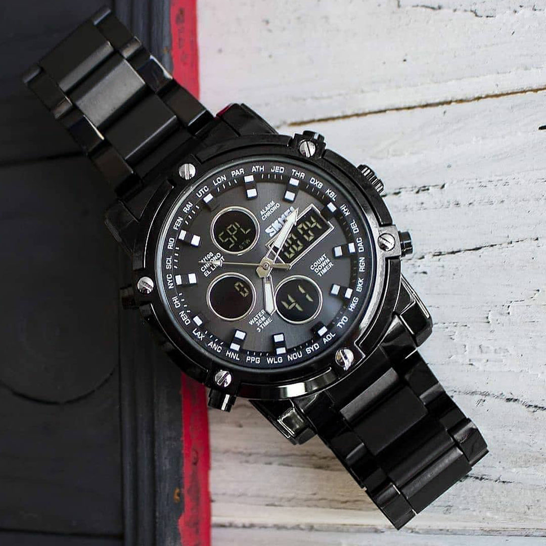 RELOJ SKMEI 016 BLACK STEEL